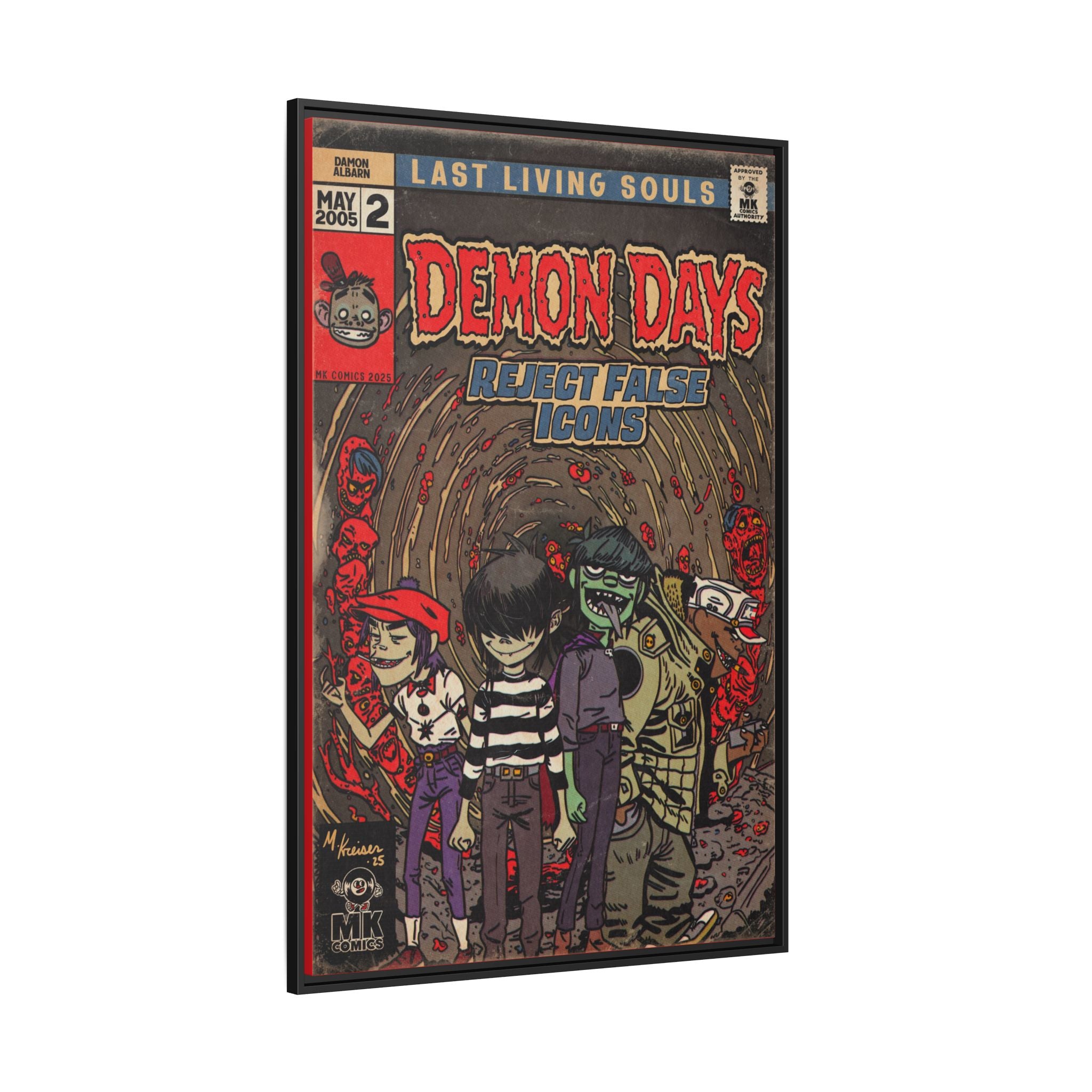 Demon Days - Matte Canvas, Framed (Multi-color)