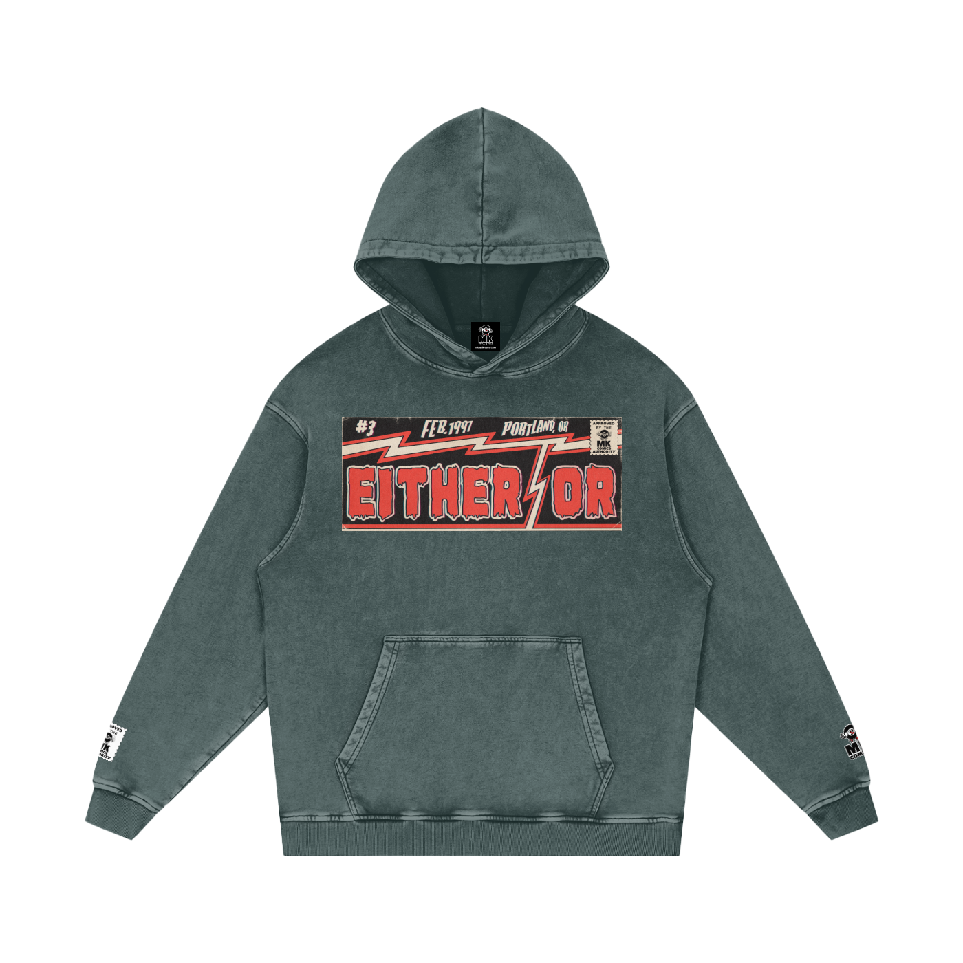 Either/Or - Snow Washed Loose Cotton Hoodie