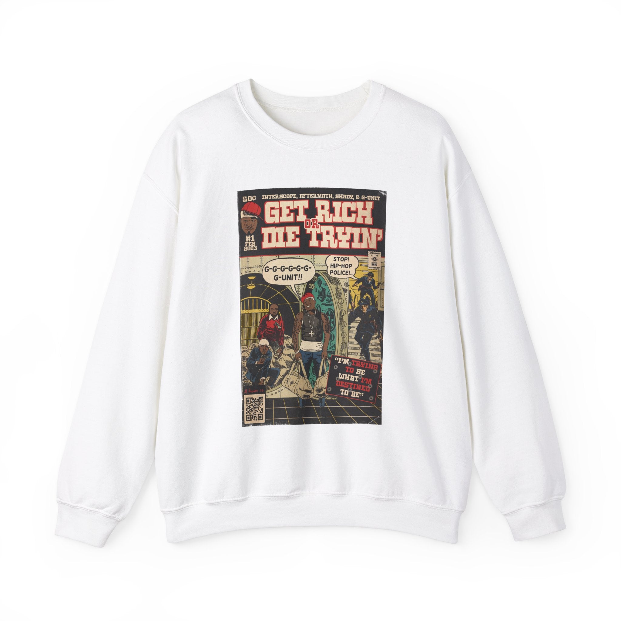 Get Rich Or Die Tryin - Comic Art - Unisex Heavy Blend™ Crewneck Sweatshirt