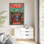 Bulls Parade -Matte Canvas, Framed (Multi-color)
