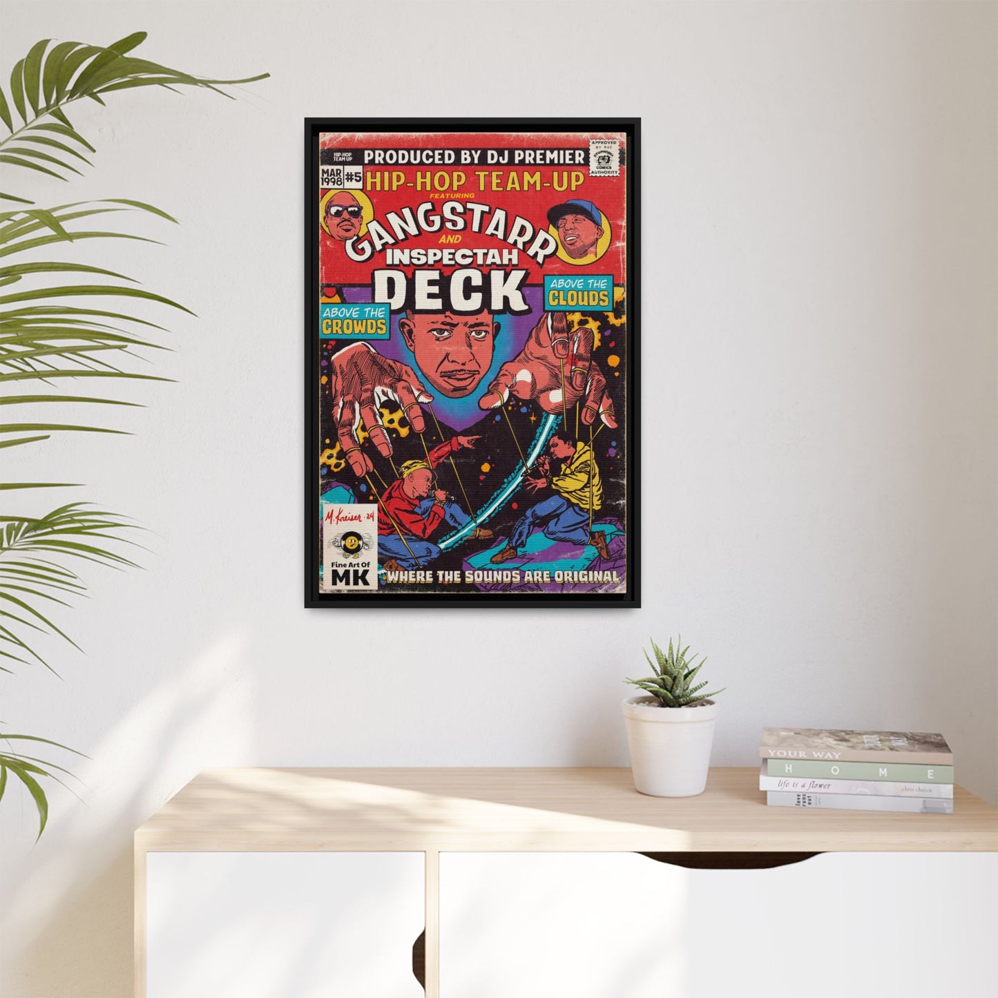 Gang Starr & Inspectah Deck - Above The Clouds - Gallery Canvas Wraps, Vertical Frame