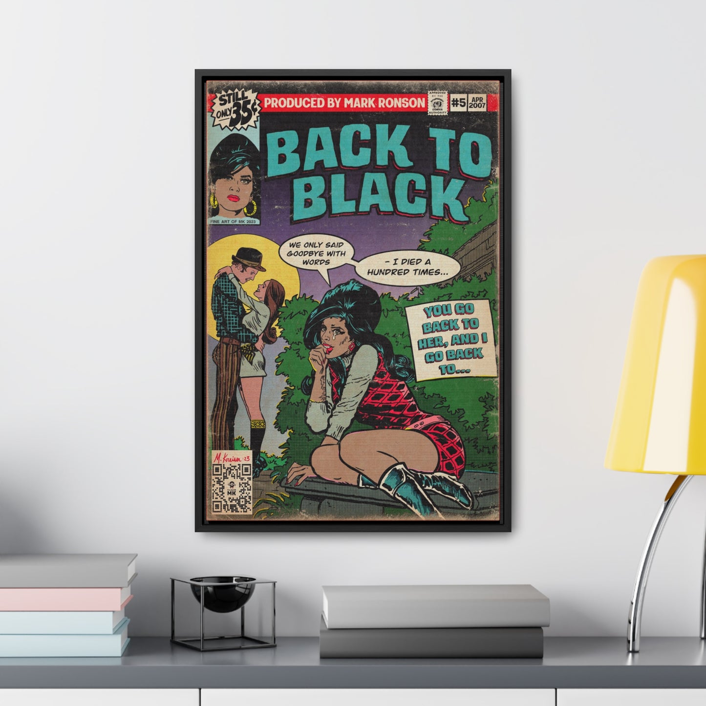 Amy Winehouse - Back to Black - Gallery Canvas Wraps, Vertical Frame