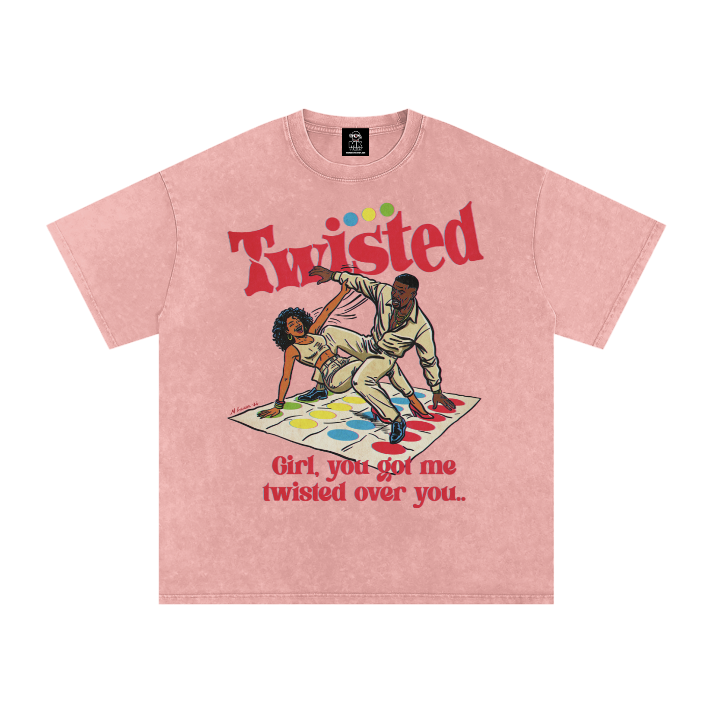 Twisted - Snow Washed Oversized Cotton T-Shirt