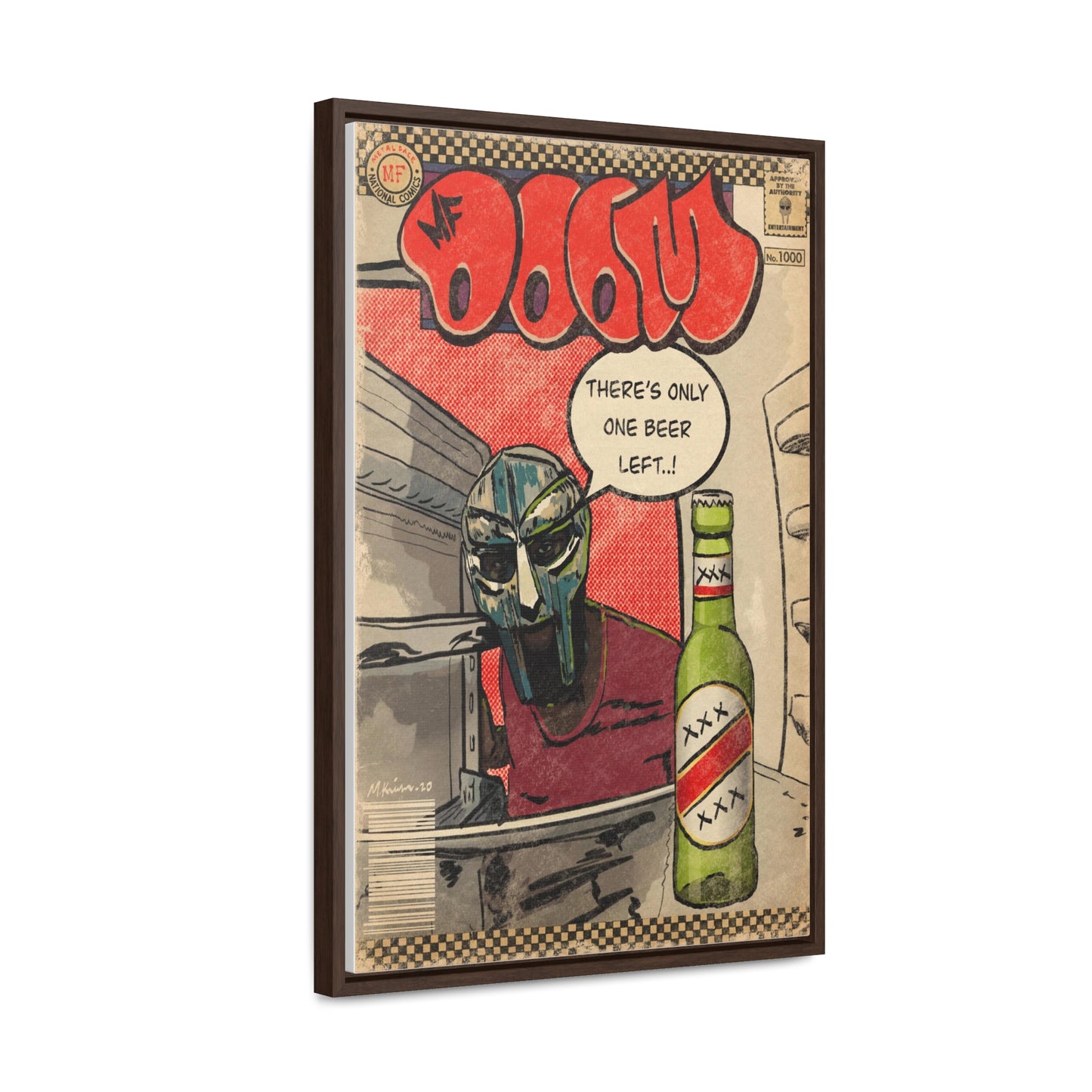 MF DOOM - One Beer - Gallery Canvas Wraps, Vertical Frame