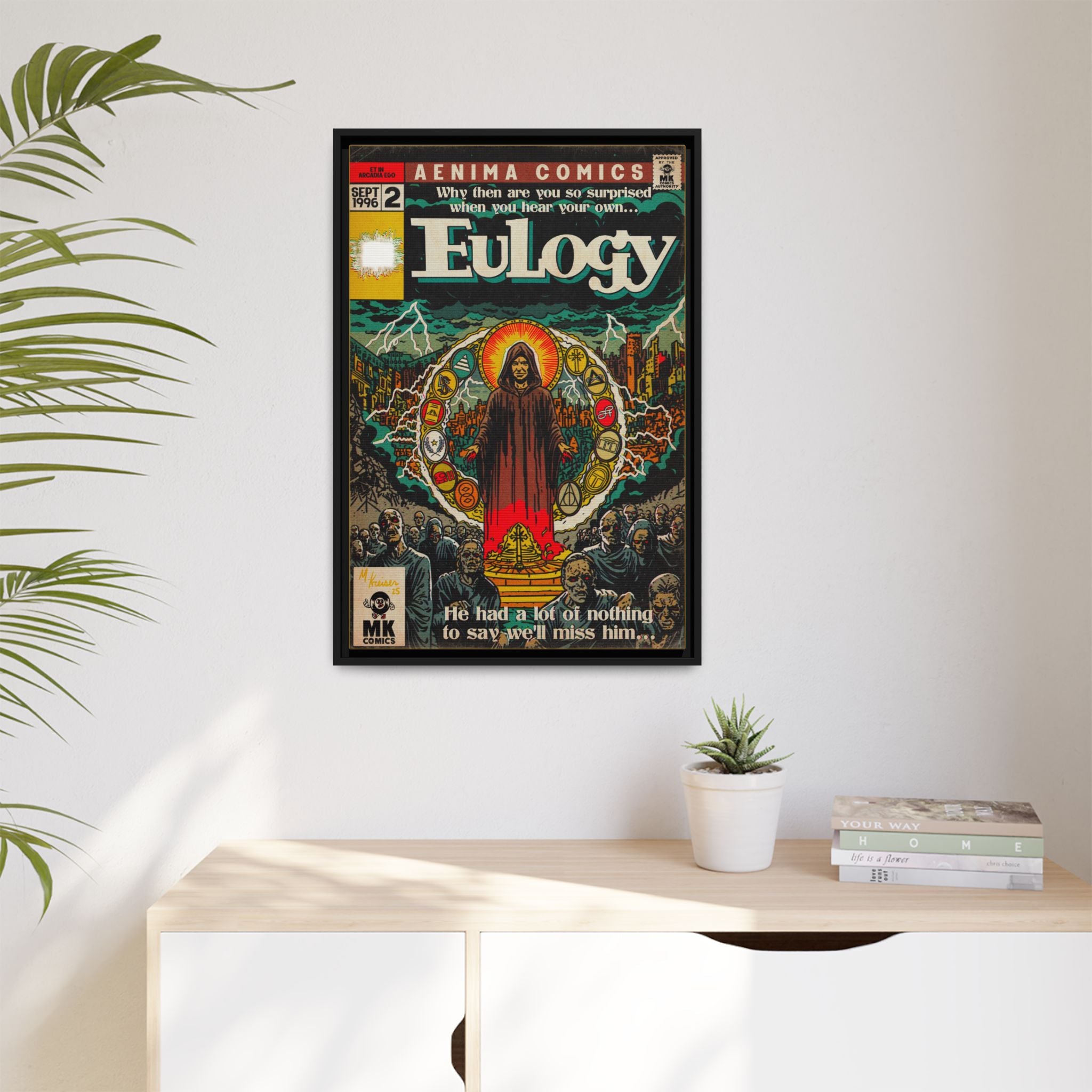 Eulogy - Matte Canvas, Framed (Multi-color)
