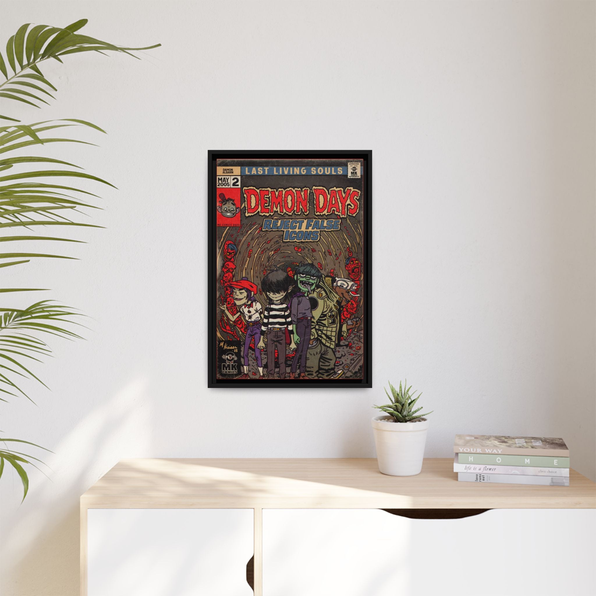 Demon Days - Matte Canvas, Framed (Multi-color)