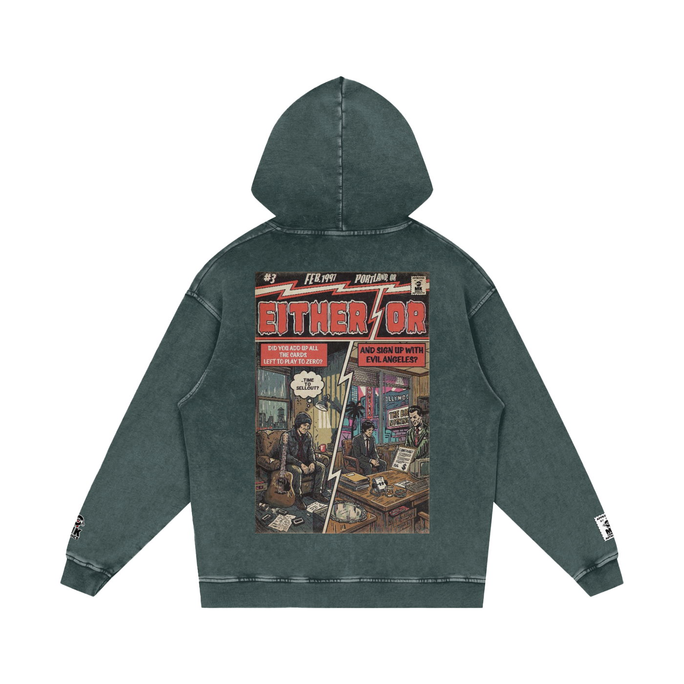 Either/Or - Snow Washed Loose Cotton Hoodie