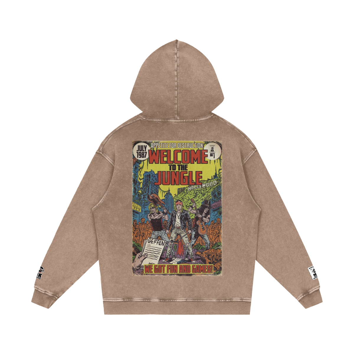 Welcome to the Jungle - Snow Washed Loose Cotton Hoodie