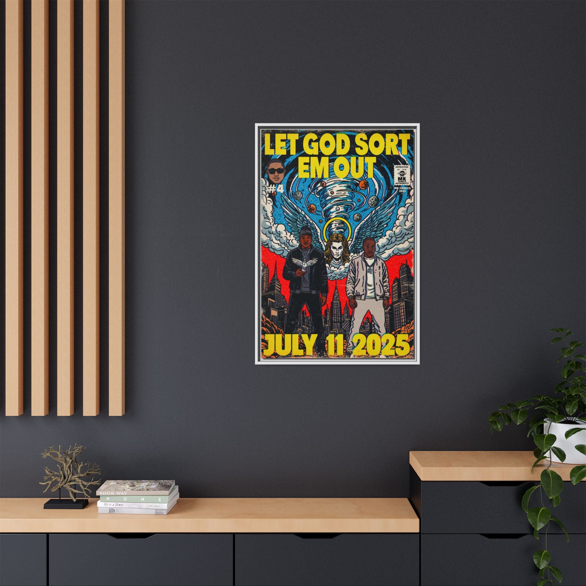Let God Sort Em Out - Matte Canvas, Framed (Multi-color)