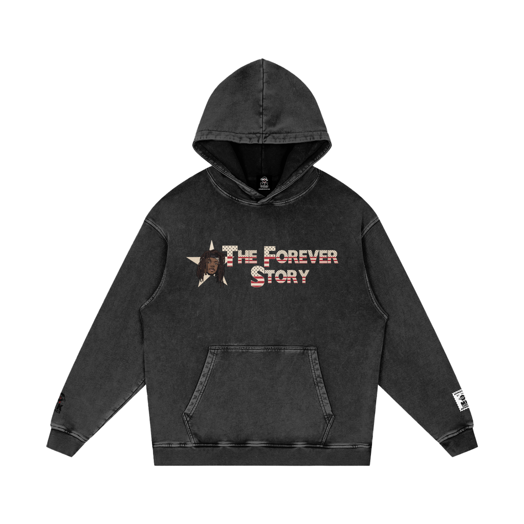 The Forever Story - Snow Washed Loose Cotton Hoodie