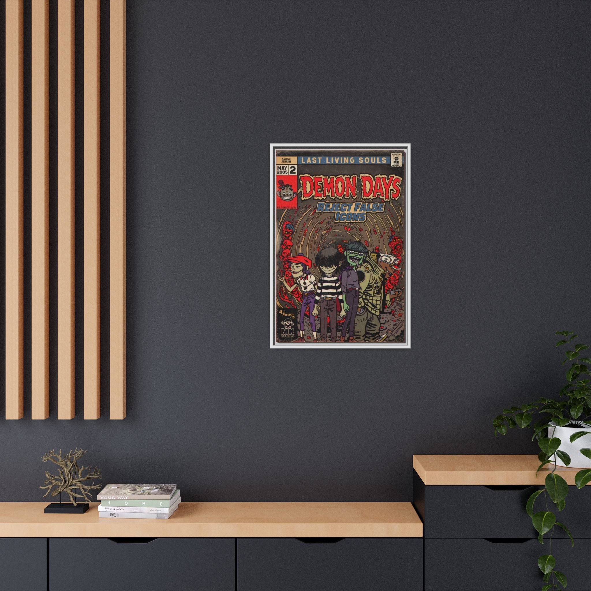 Demon Days - Matte Canvas, Framed (Multi-color)