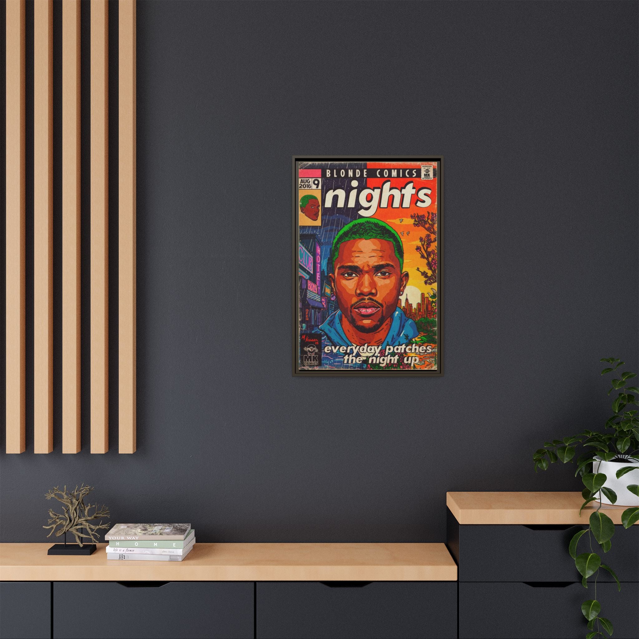 Nights - Matte Canvas, Framed (Multi-color)