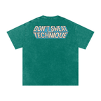Don't Sweat the Technique - Snow Washed Oversized Cotton T-Shirt