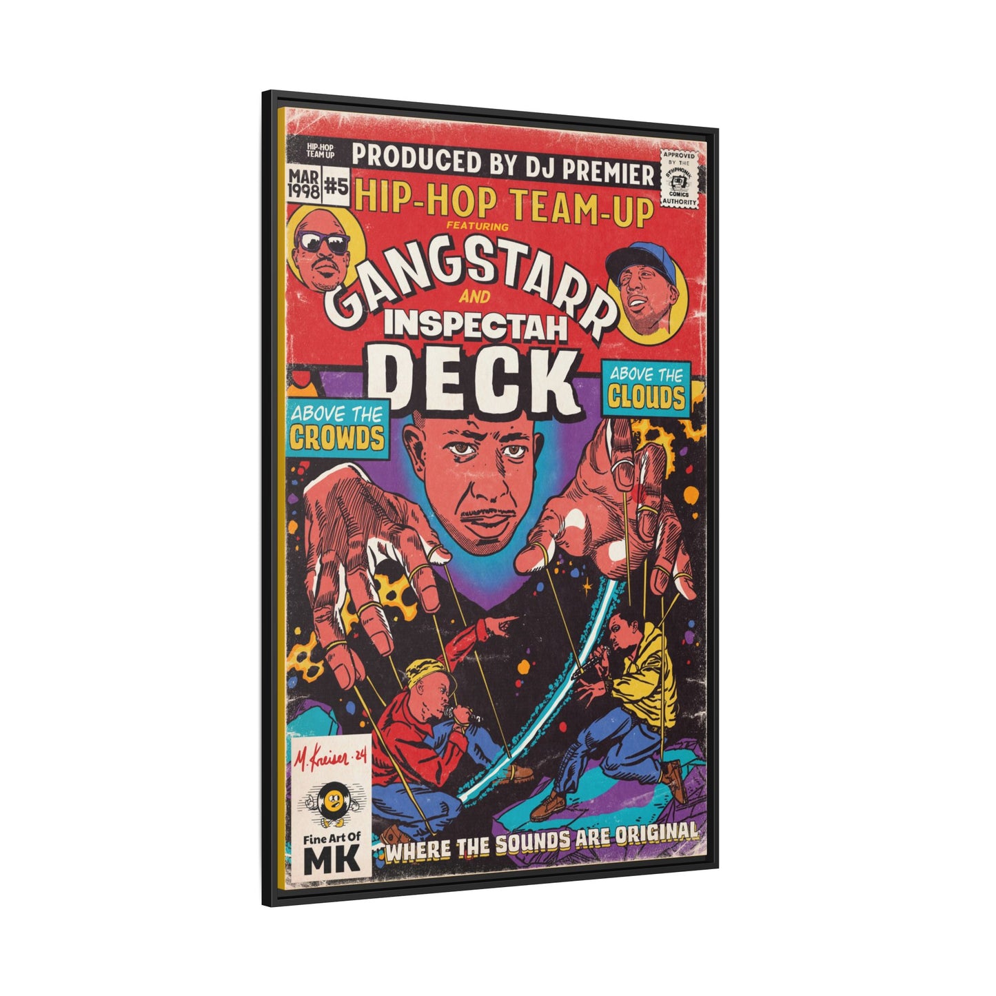 Gang Starr & Inspectah Deck - Above The Clouds - Gallery Canvas Wraps, Vertical Frame
