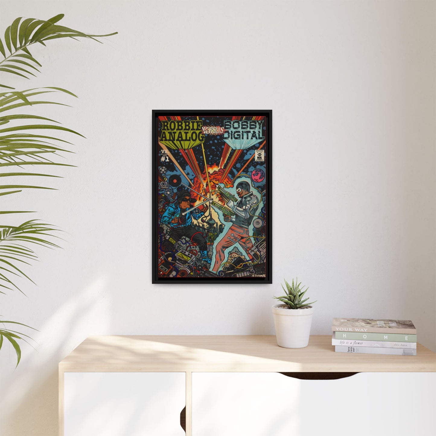 Analog vs. Digital - Matte Canvas, Framed (Multi-color)