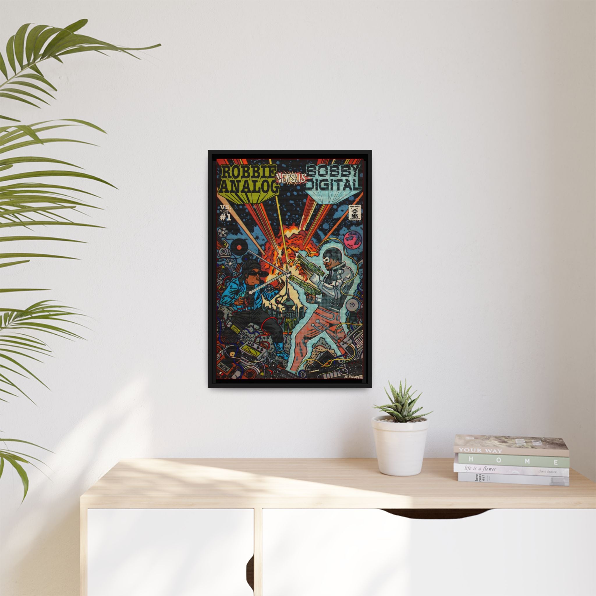 Analog vs. Digital - Matte Canvas, Framed (Multi-color)