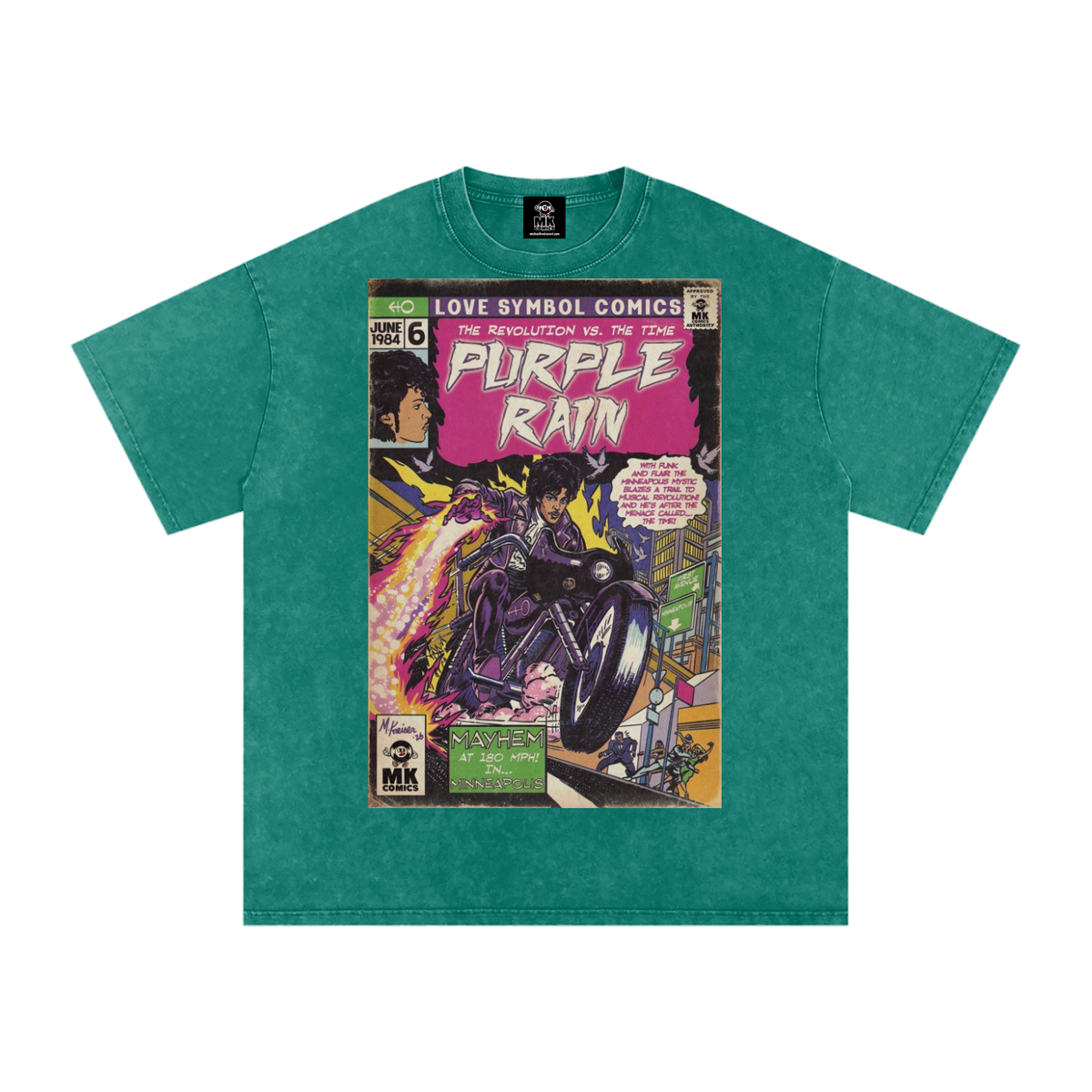 Purple Rain - Snow Washed Oversized Cotton T-Shirt