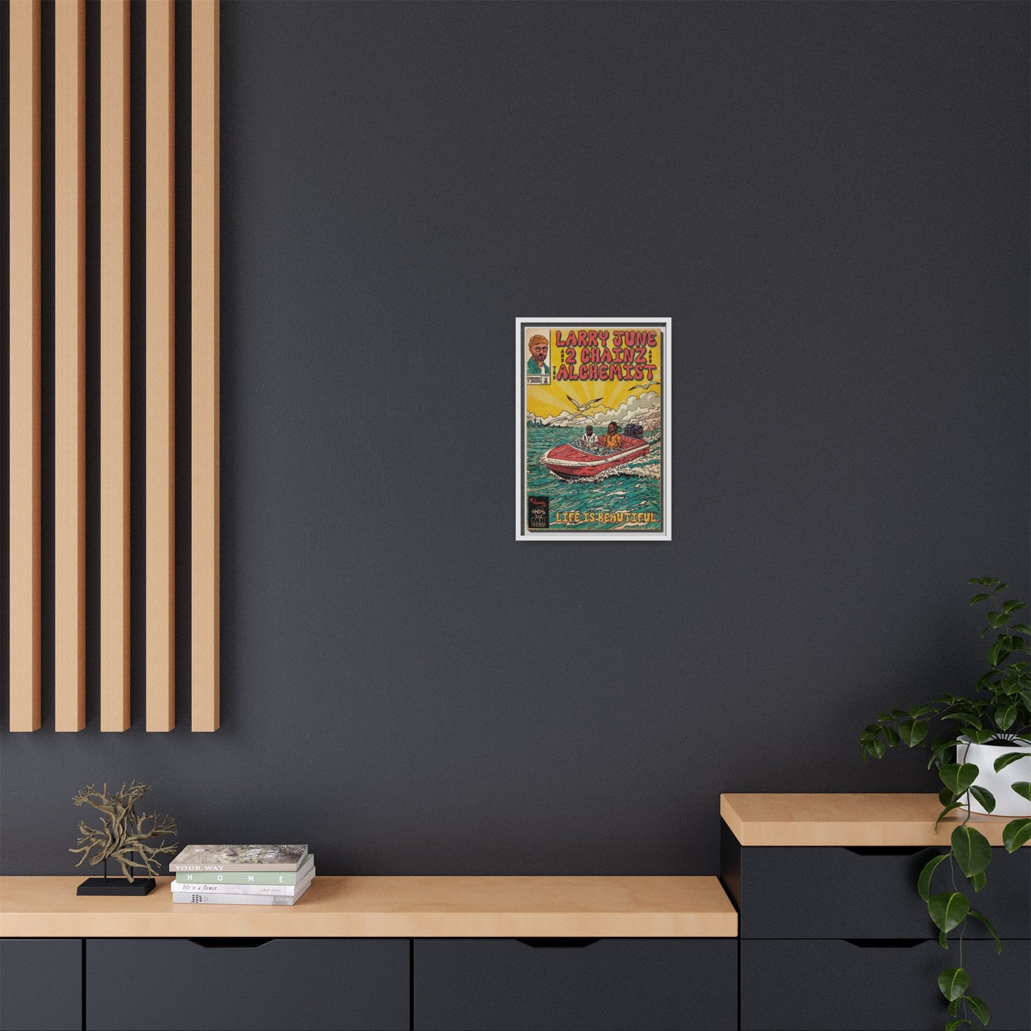 Life is Beautiful - Matte Canvas, Framed (Multi-color)