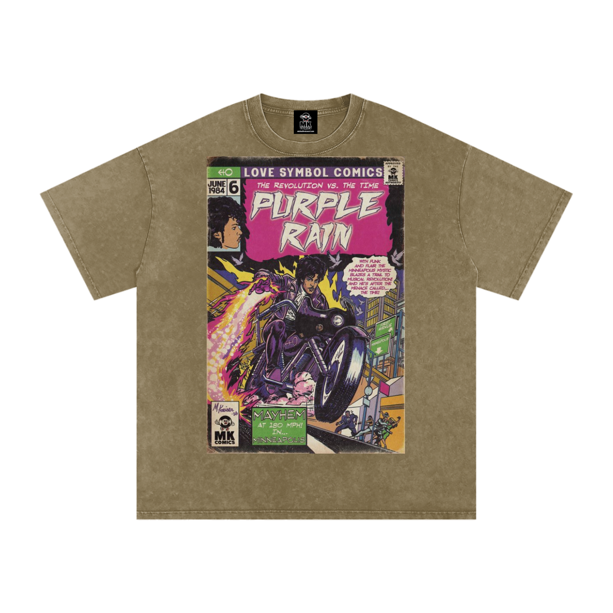 Purple Rain - Snow Washed Oversized Cotton T-Shirt