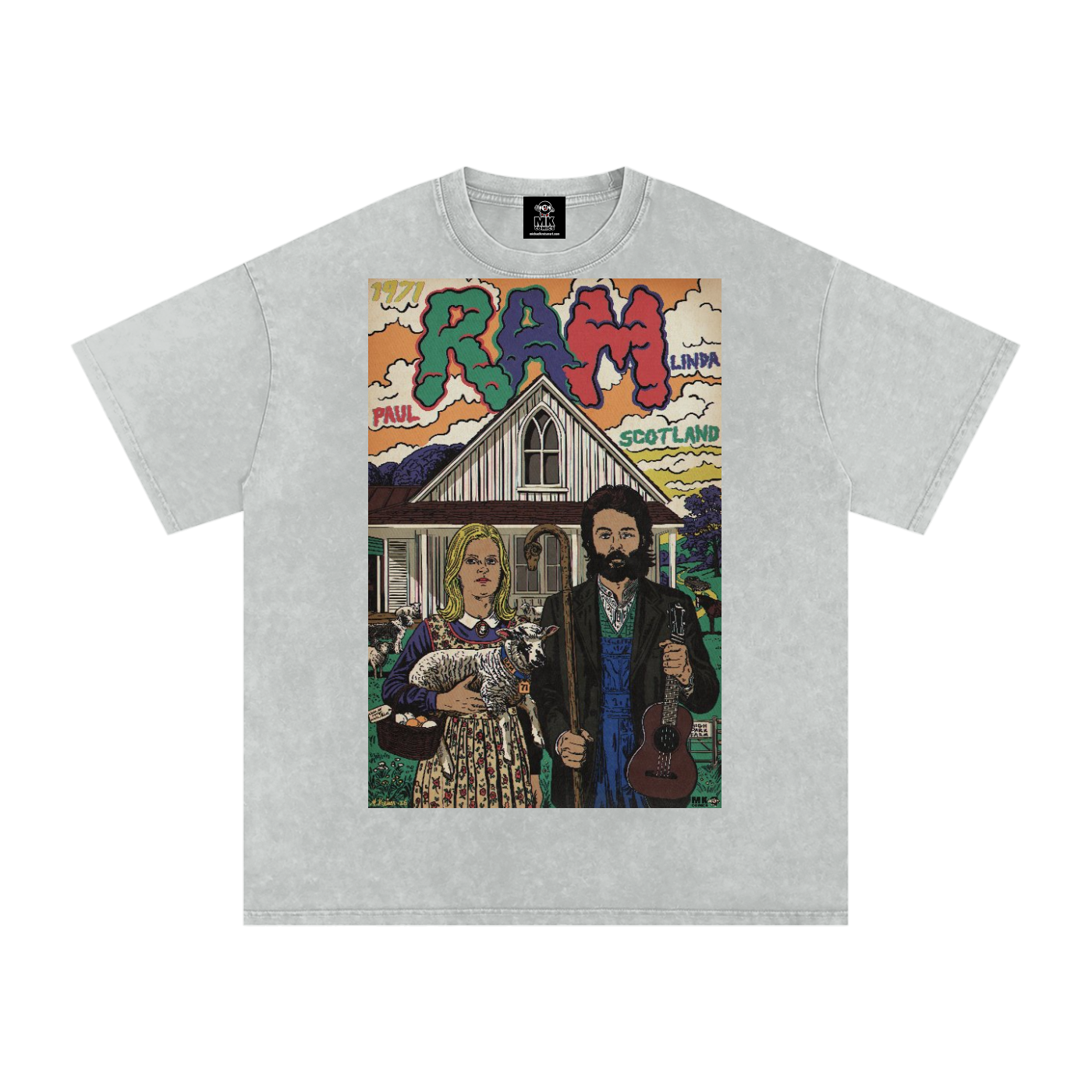 Ram - Snow Washed Oversized Cotton T-Shirt