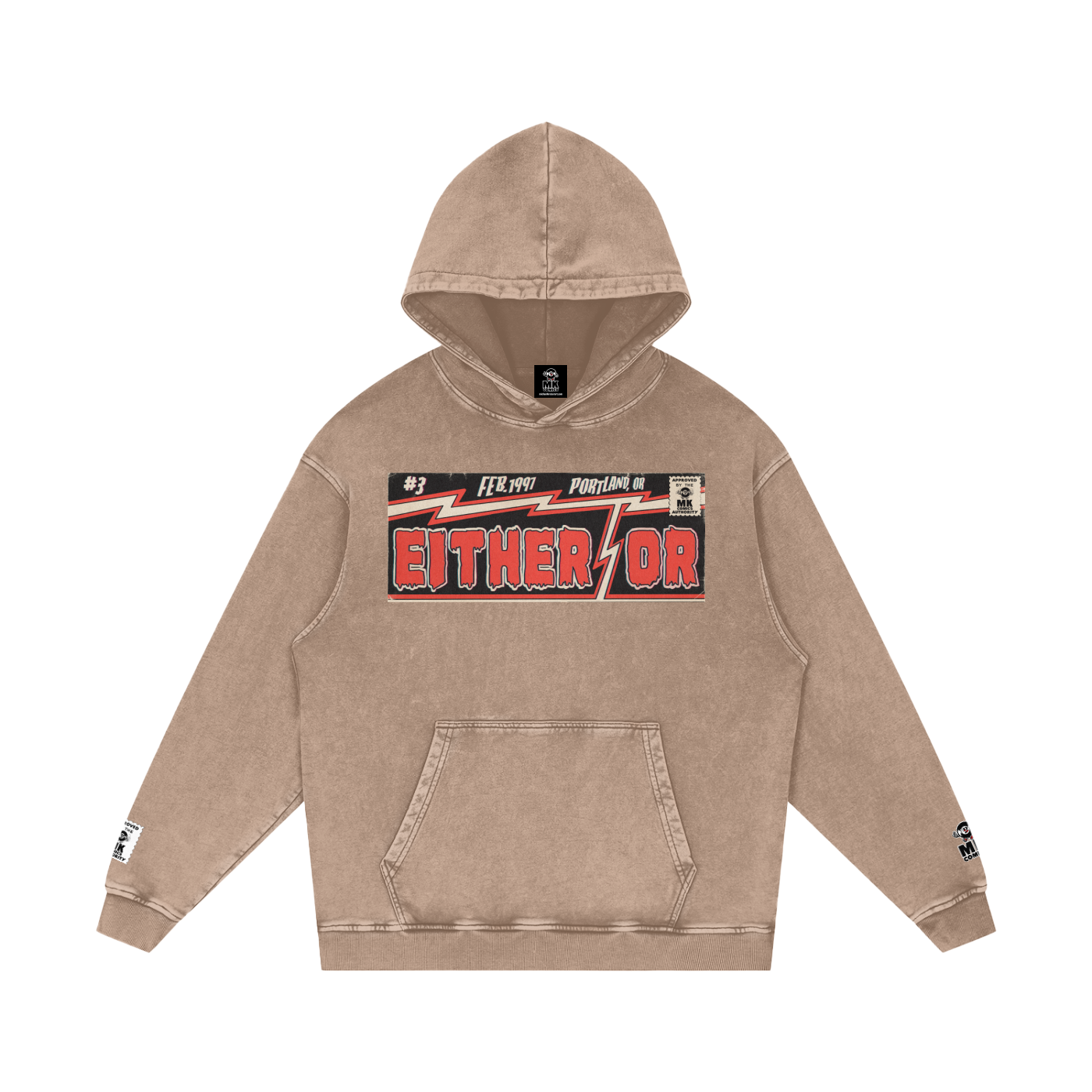 Either/Or - Snow Washed Loose Cotton Hoodie