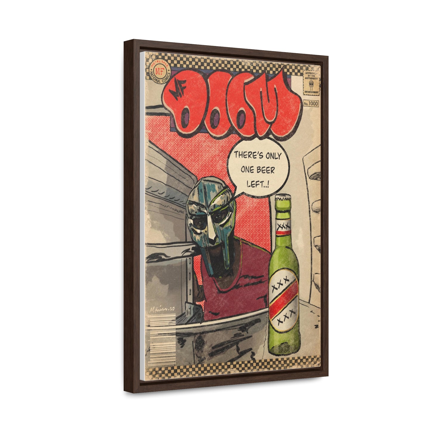 MF DOOM - One Beer - Gallery Canvas Wraps, Vertical Frame