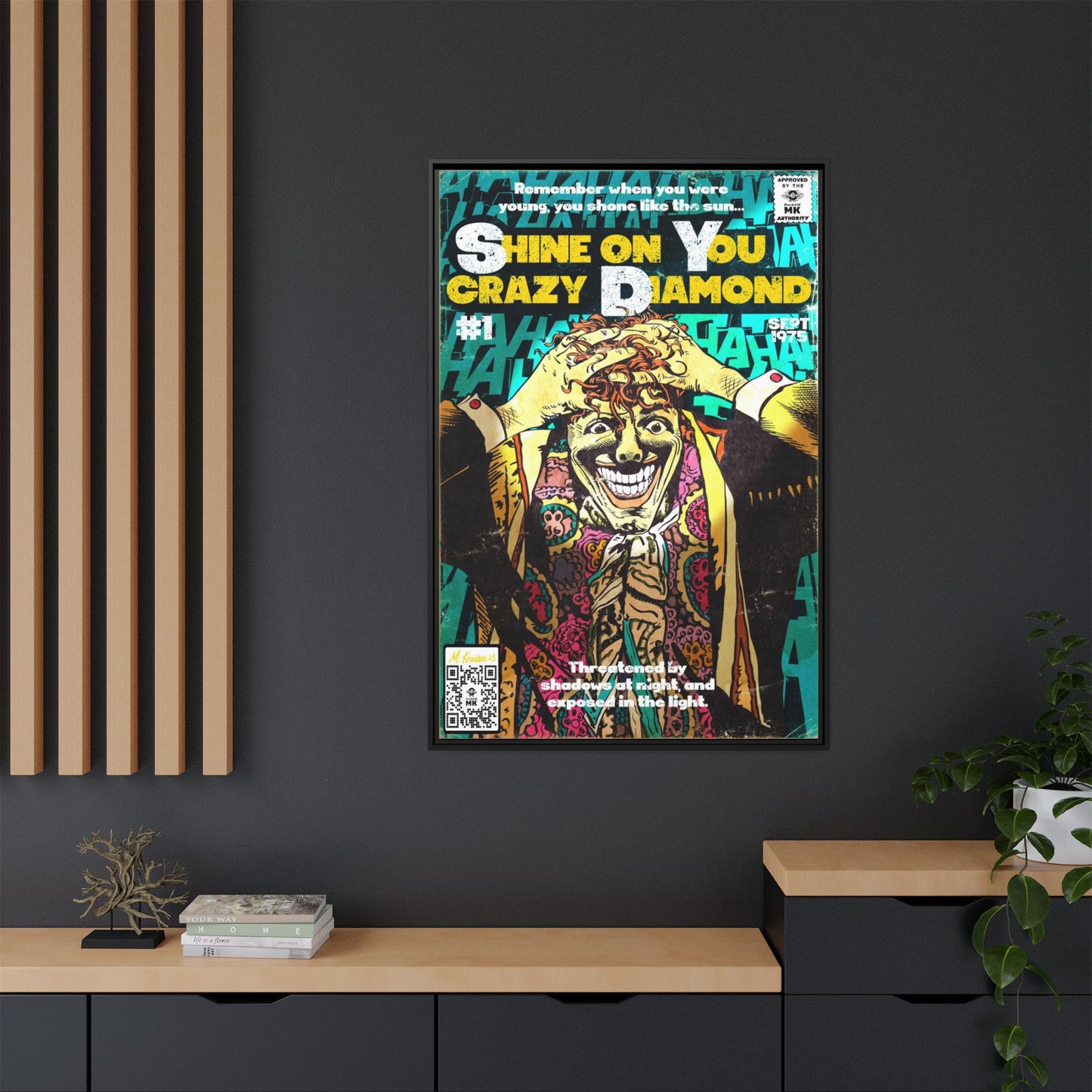 Pink Floyd - Shine on You crazy Diamond -  Gallery Canvas Wraps, Vertical Frame