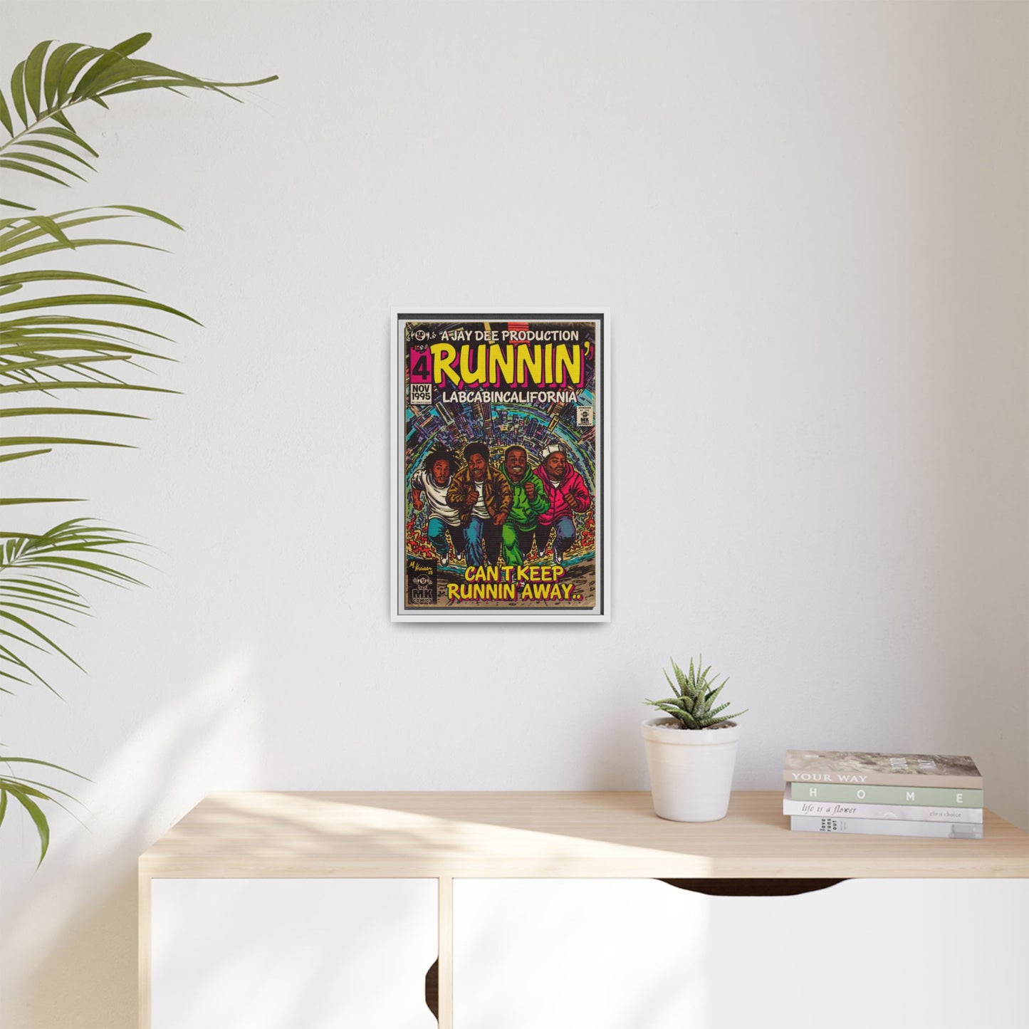 Runnin' - Matte Canvas, Framed (Multi-color)