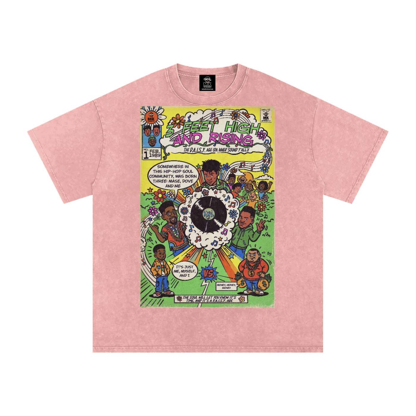 3 Feet High & Rising - Snow Washed Oversized Cotton T-Shirt