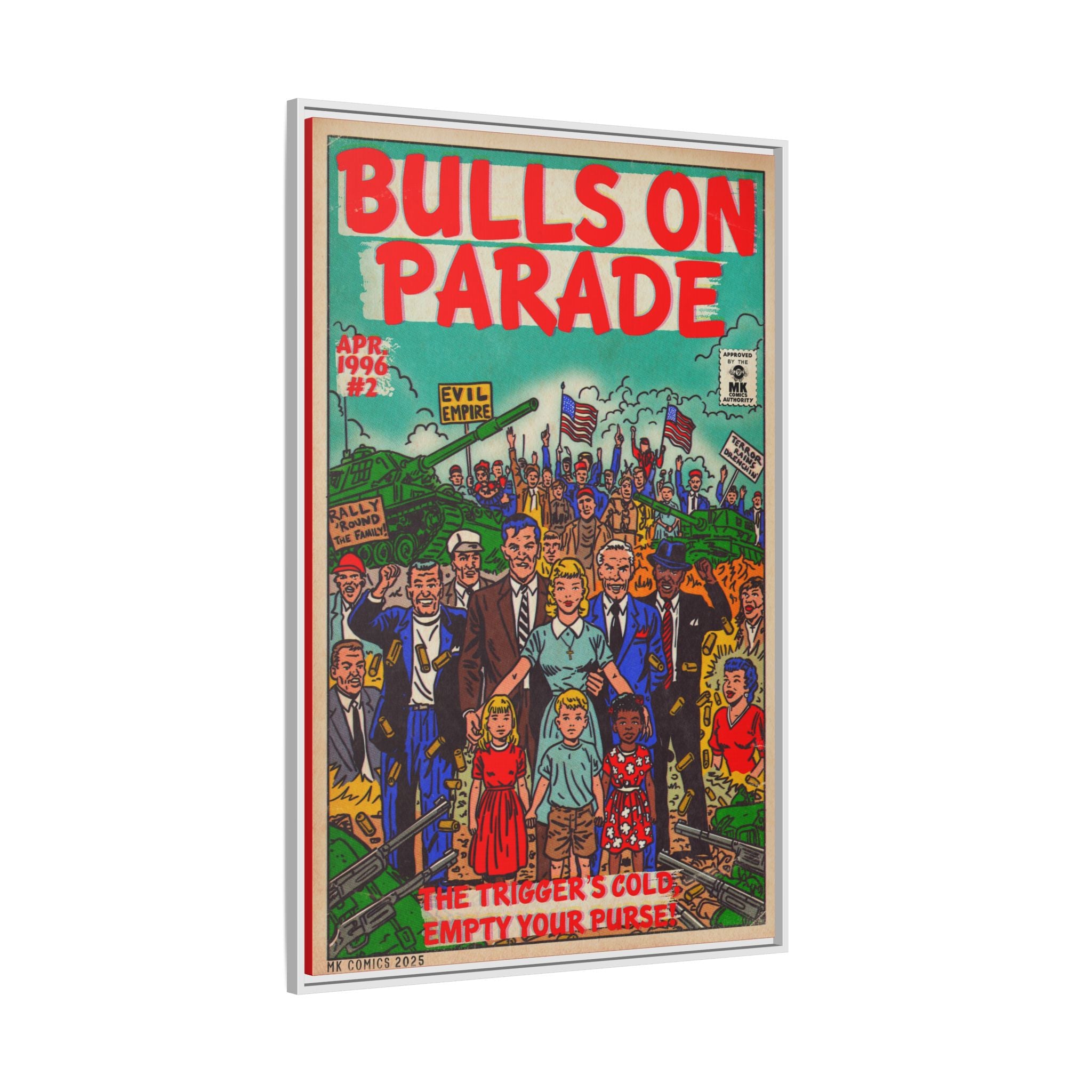 Bulls Parade -Matte Canvas, Framed (Multi-color)