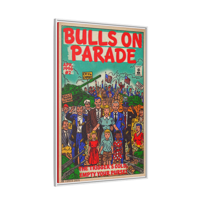 Bulls Parade -Matte Canvas, Framed (Multi-color)