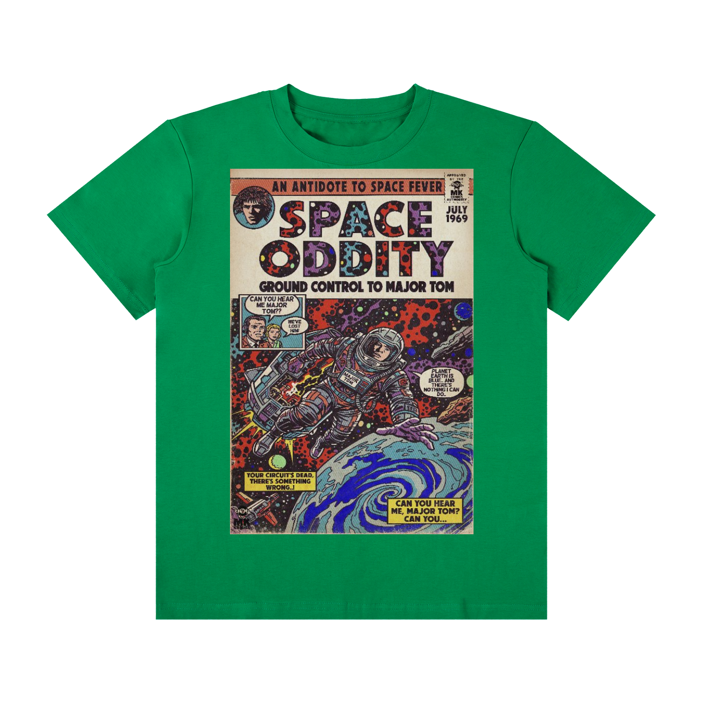 Space Oddity - SIZE UP 1 SIZE - Unisex Classic Crew Neck Cotton T-Shirt