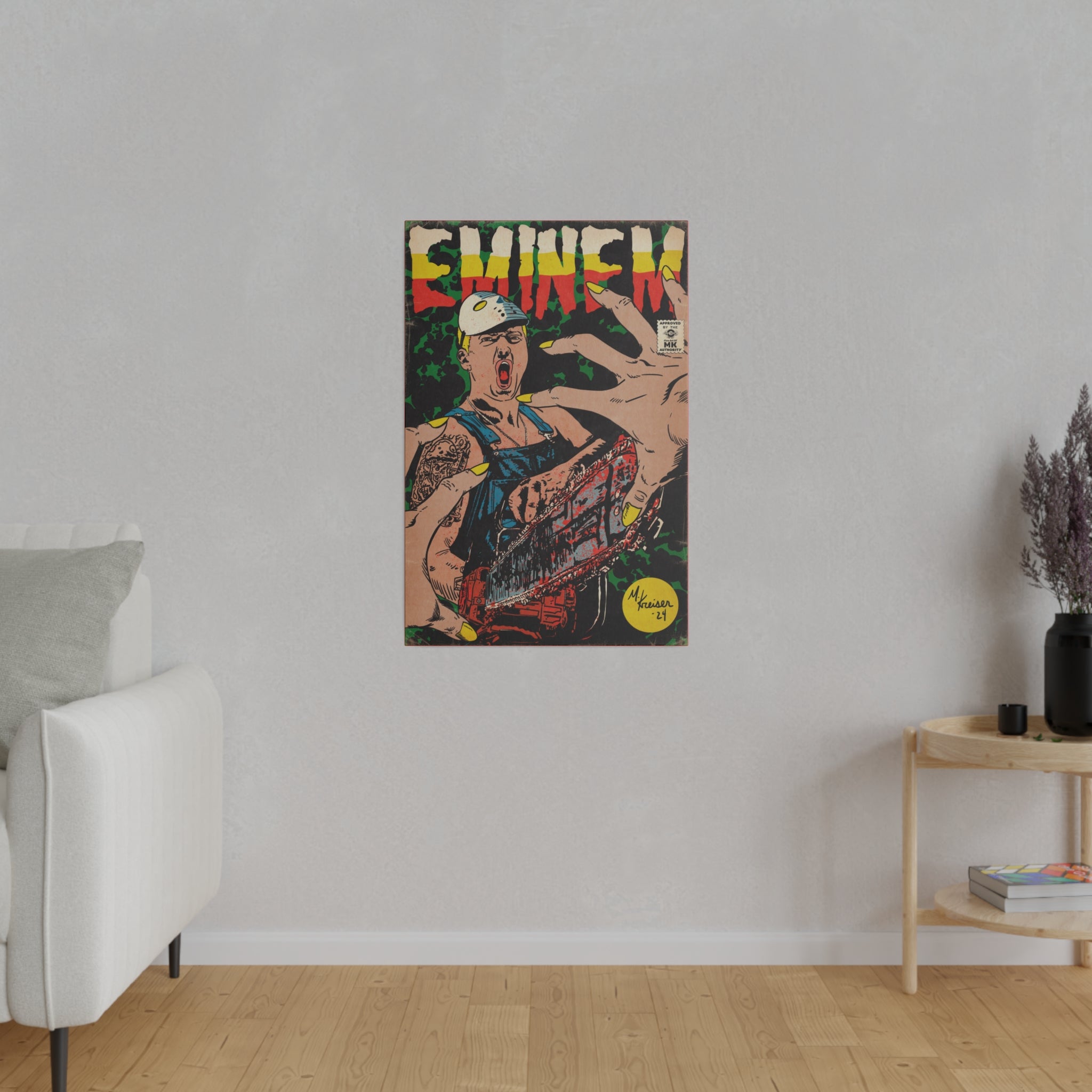 Em - Comic Book Art - Matte Canvas, Stretched, 0.75"