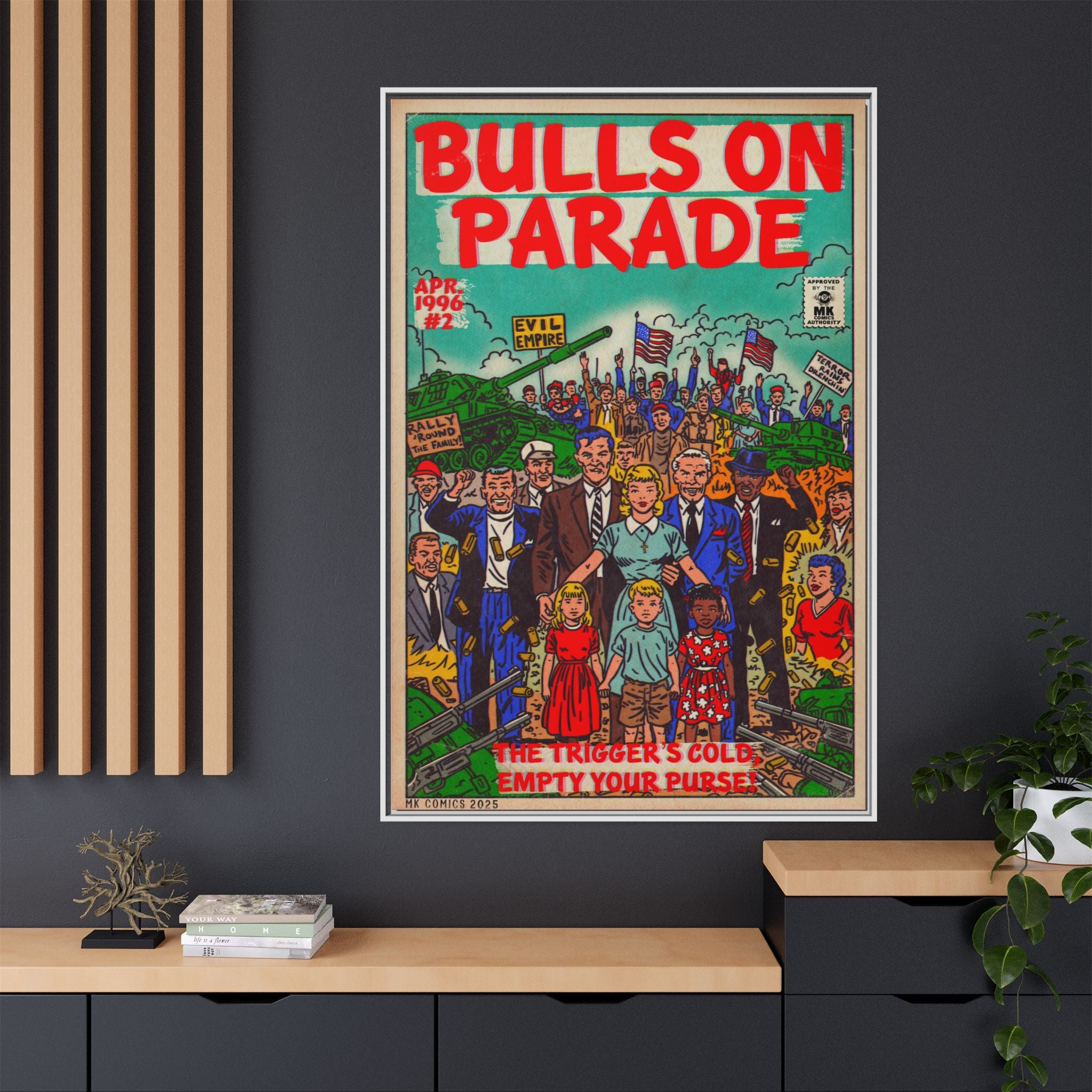 Bulls Parade -Matte Canvas, Framed (Multi-color)