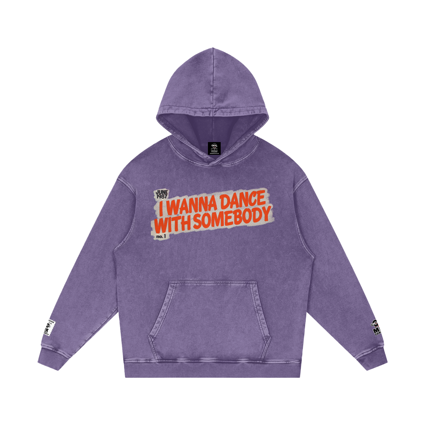 I Wanna Dance with Somebody - Snow Washed Loose Cotton Hoodie