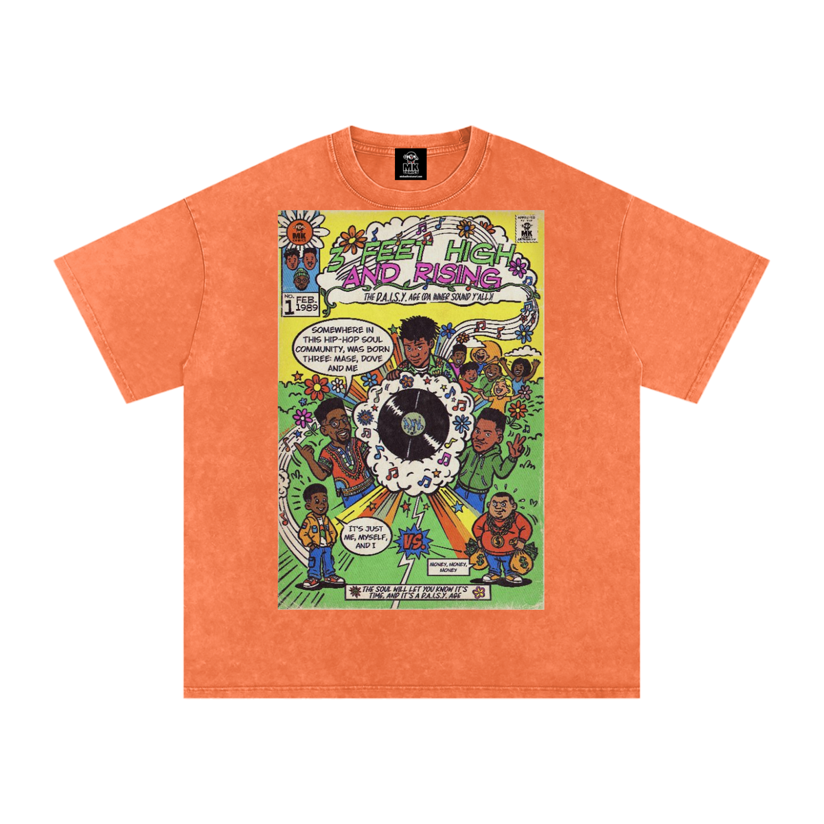 3 Feet High & Rising De La Soul Snow Washed Oversized T-Shirt