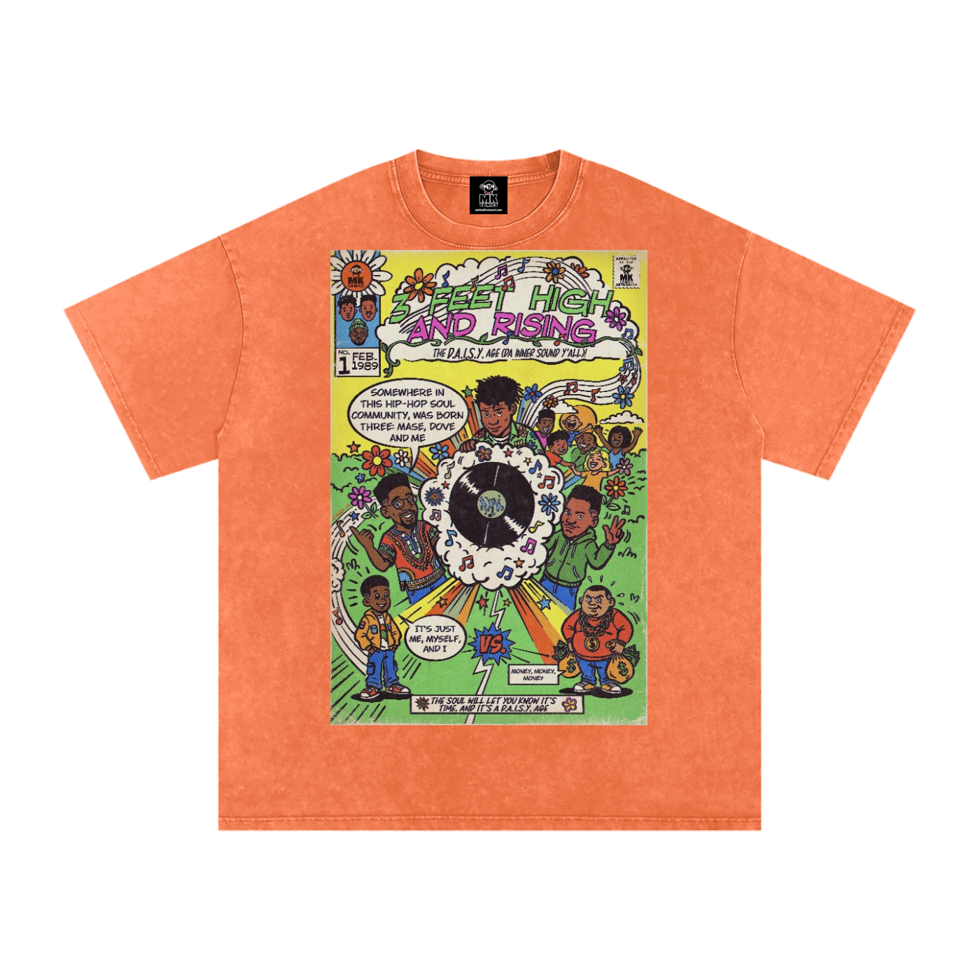 3 Feet High & Rising - Snow Washed Oversized Cotton T-Shirt