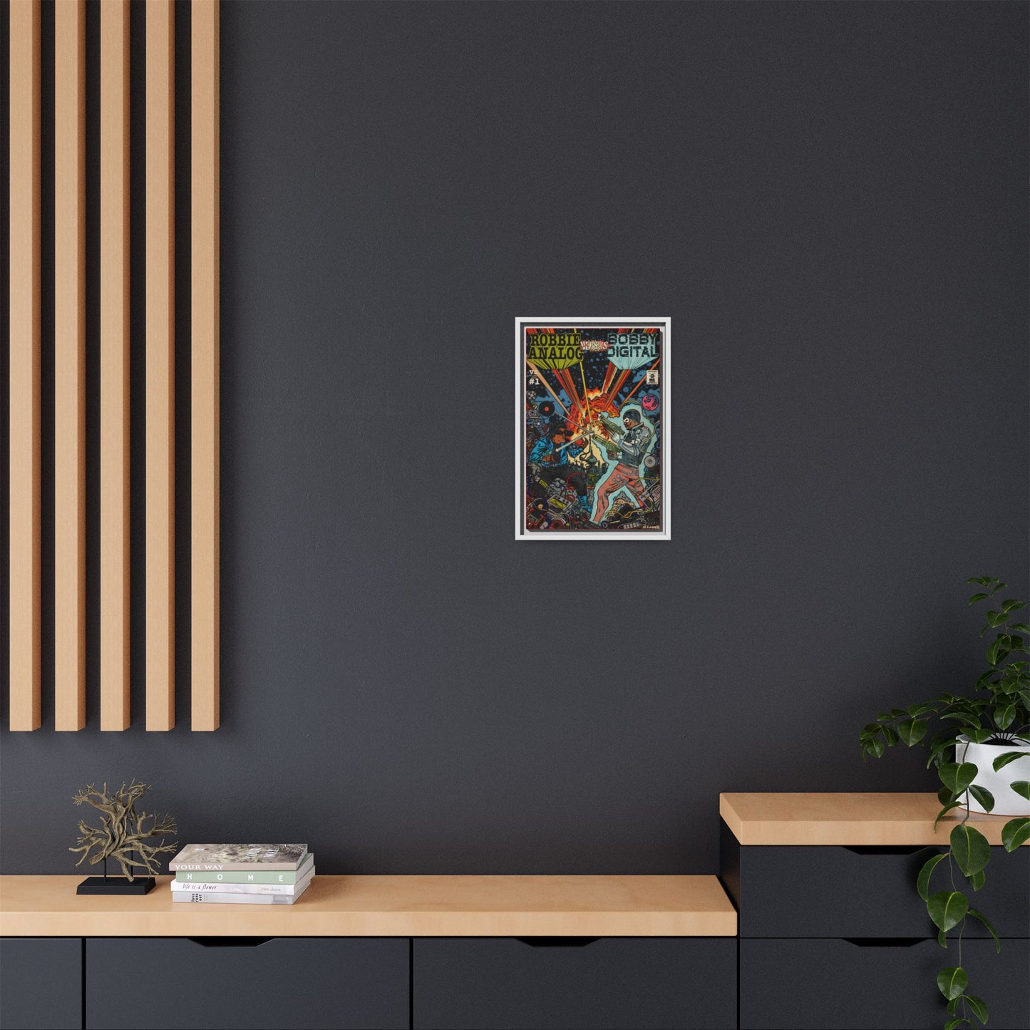 Analog vs. Digital - Matte Canvas, Framed (Multi-color)