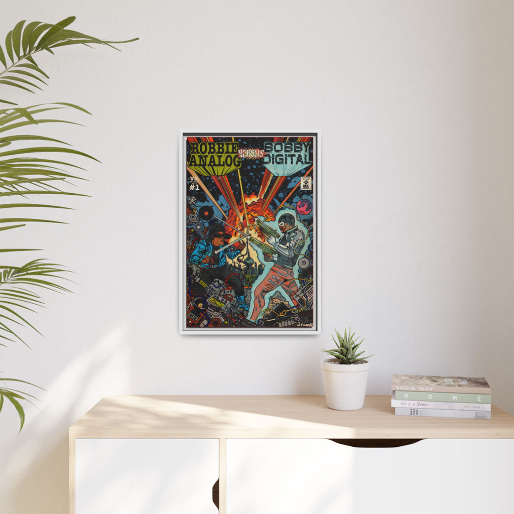 Analog vs. Digital - Matte Canvas, Framed (Multi-color)