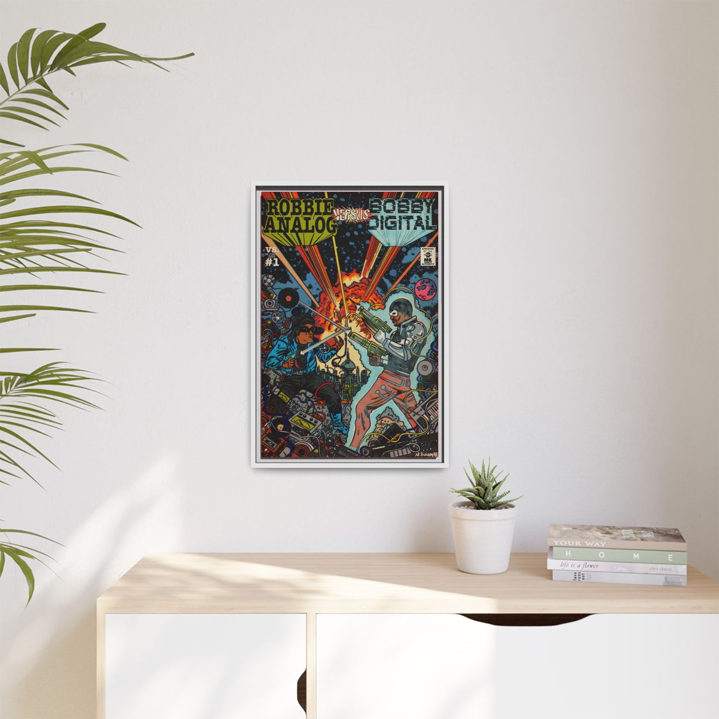 Analog vs. Digital - Matte Canvas, Framed (Multi-color)