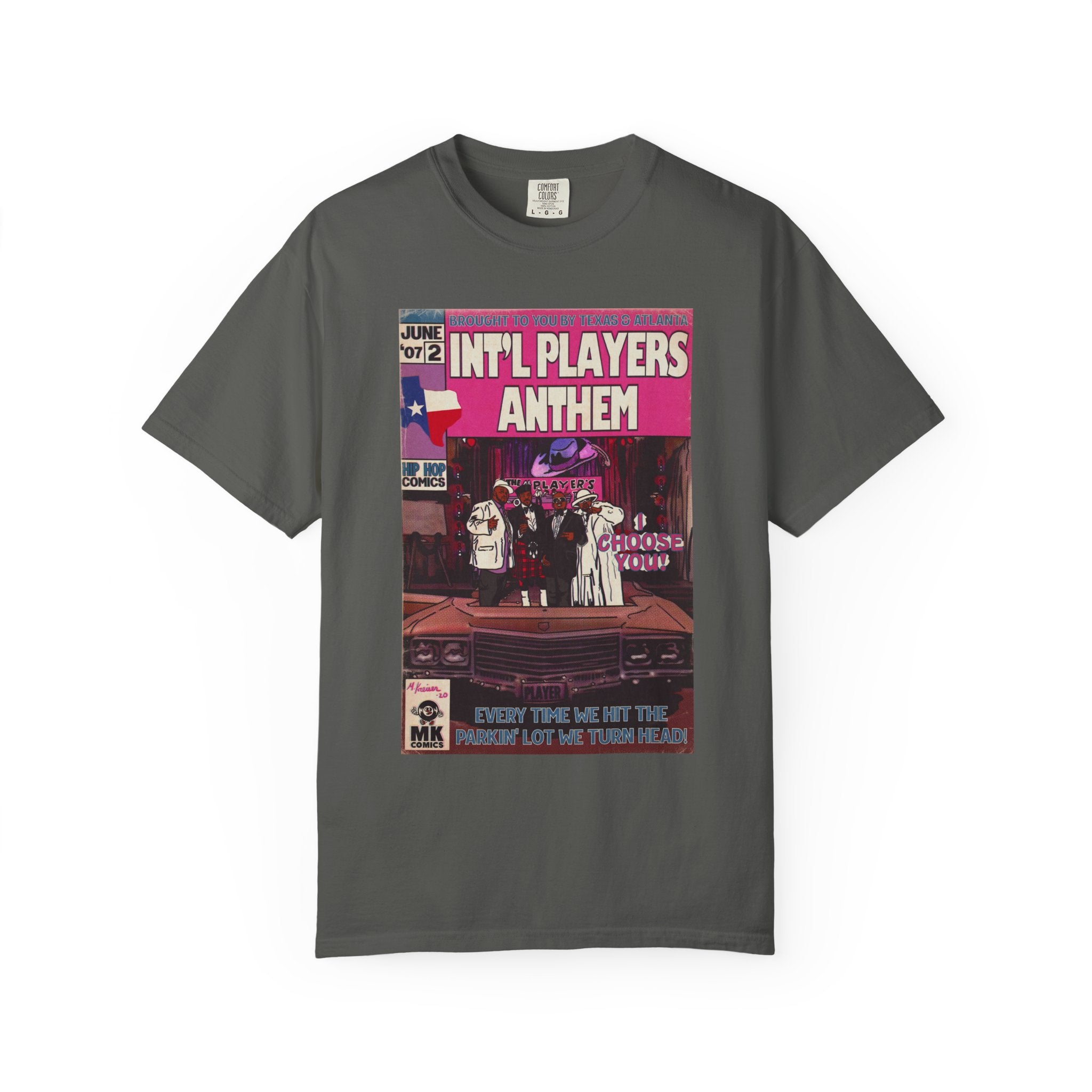 Int’l Players Anthem - Unisex Comfort Colors T-shirt | Hip Hop Graphic Tee, Garment-Dyed Soft Cotton, Relaxed Fit
