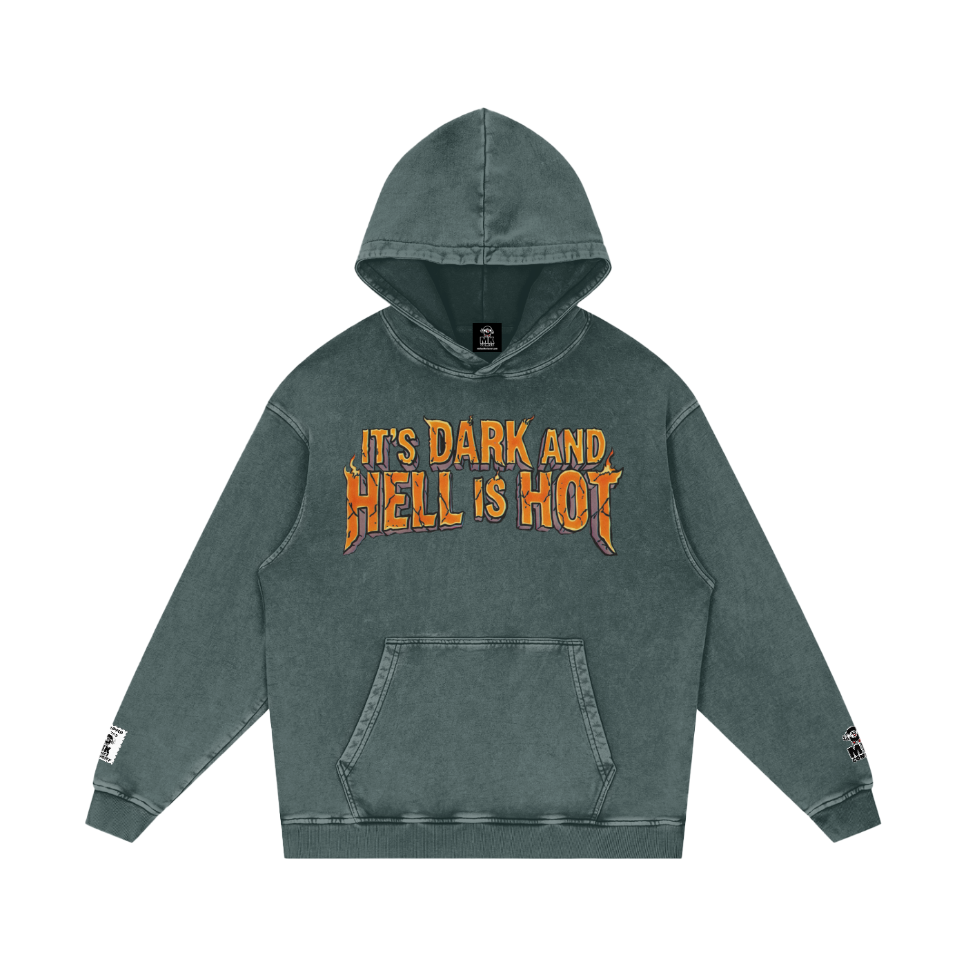 It's Dark & Hell is Hot - Snow Washed Loose Cotton Hoodie