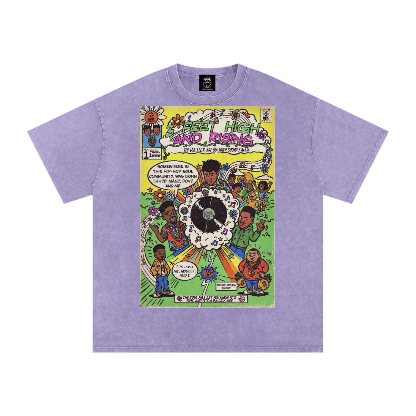 3 Feet High & Rising - Snow Washed Oversized Cotton T-Shirt