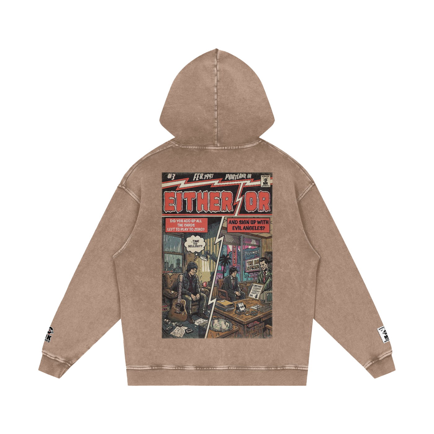 Either/Or - Snow Washed Loose Cotton Hoodie