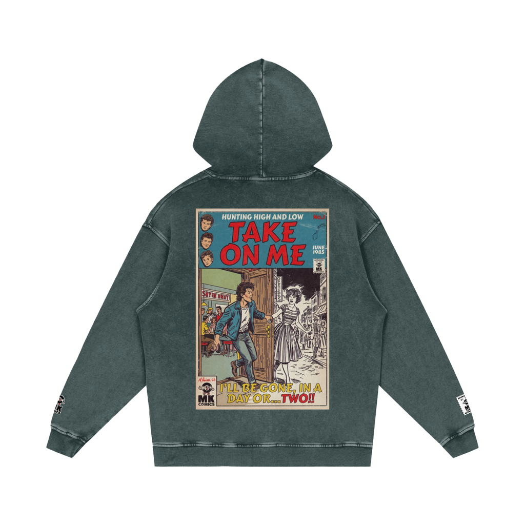 Take On Me - Snow Washed Loose Cotton Hoodie