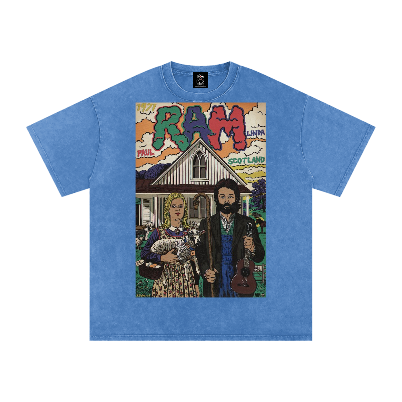 Ram - Snow Washed Oversized Cotton T-Shirt
