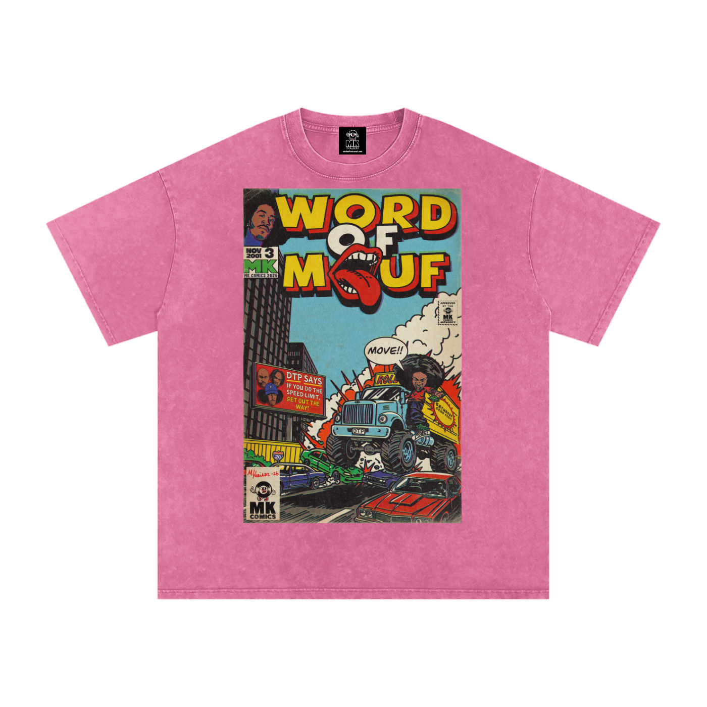 Word of Mouf - Snow Washed Oversized Cotton T-Shirt
