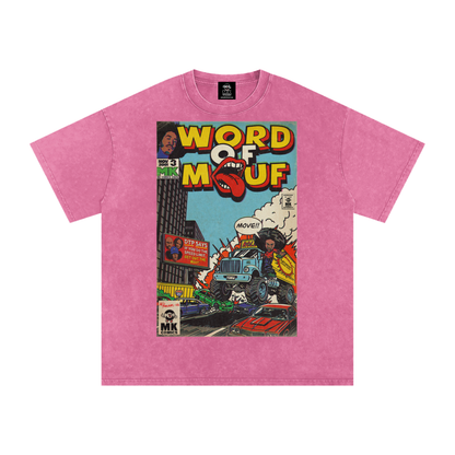 Word of Mouf - Snow Washed Oversized Cotton T-Shirt