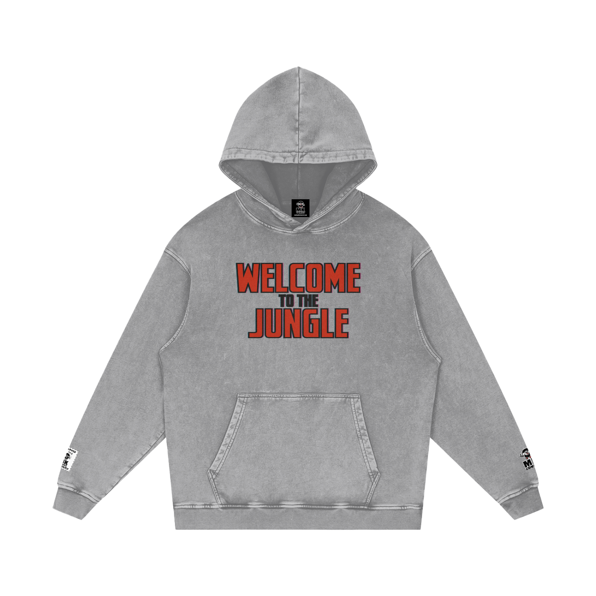 Welcome to the Jungle - Snow Washed Loose Cotton Hoodie