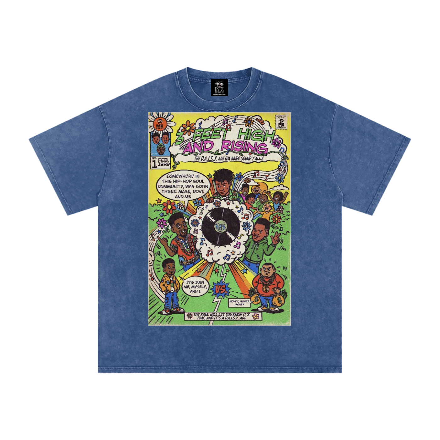 3 Feet High & Rising - Snow Washed Oversized Cotton T-Shirt